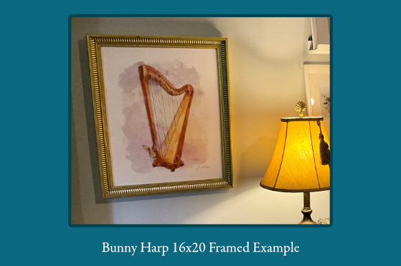 Carousel Bunny Harp Illustration